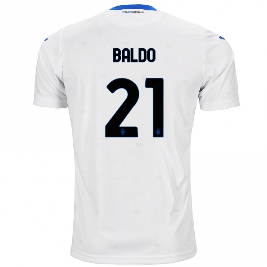 Kinder Fußball Nicolò Baldo #21 Weiß Auswärtstrikot Trikot 2024/25 T-Shirt Luxemburg