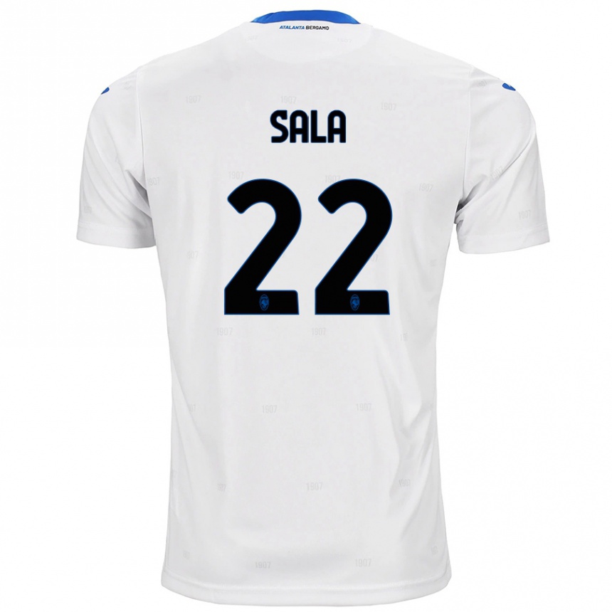 Kinder Fußball Lorenzo Sala #22 Weiß Auswärtstrikot Trikot 2024/25 T-Shirt Luxemburg