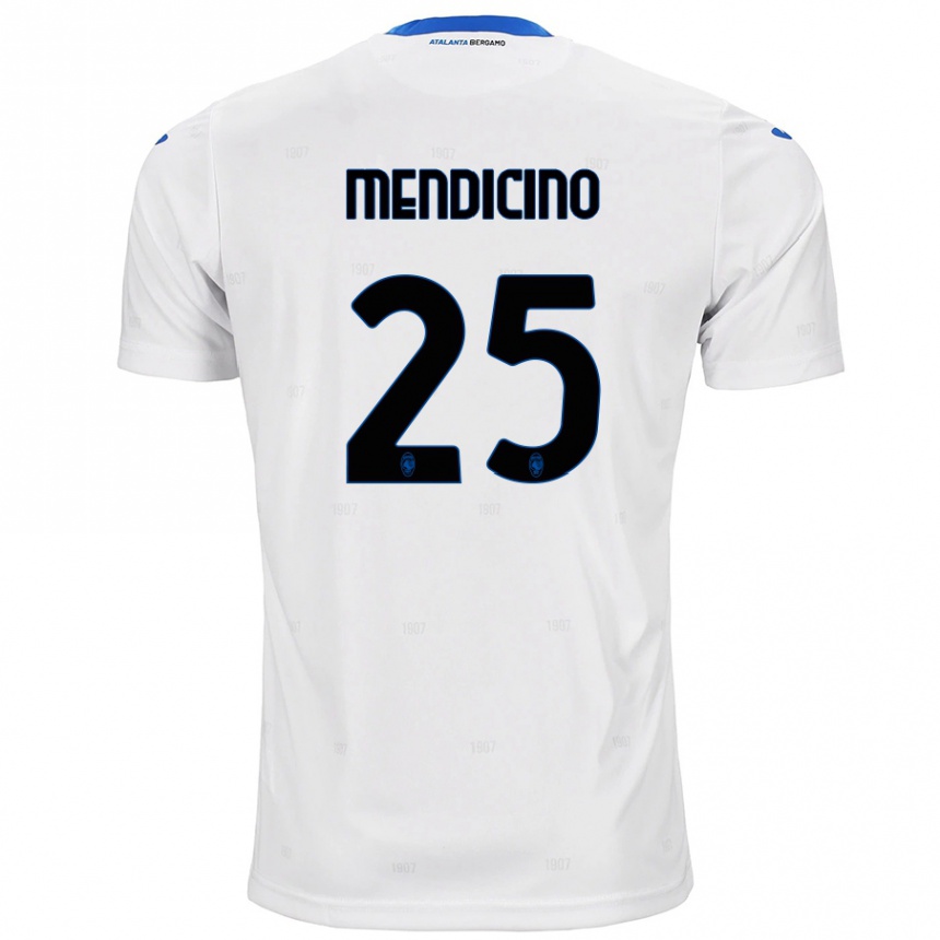 Kinder Fußball Leonardo Mendicino #25 Weiß Auswärtstrikot Trikot 2024/25 T-Shirt Luxemburg