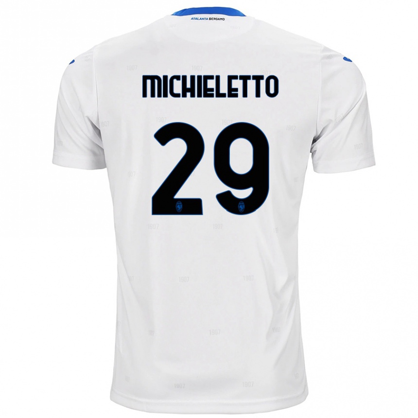 Kinder Fußball Andrea Michieletto #29 Weiß Auswärtstrikot Trikot 2024/25 T-Shirt Luxemburg