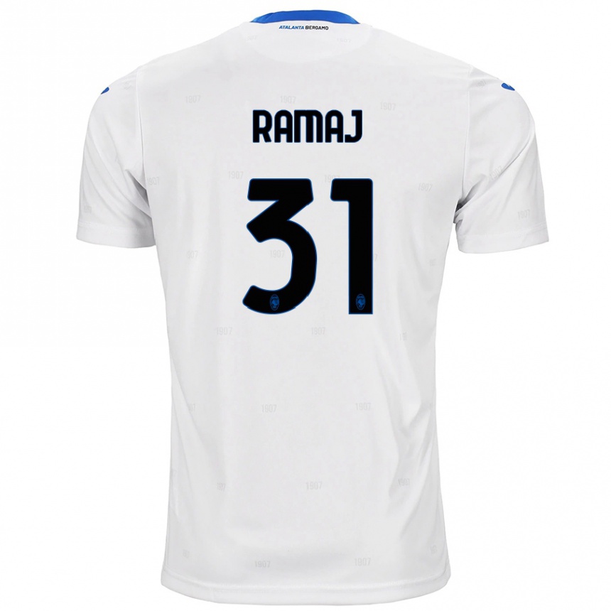 Kinder Fußball Gabriel Ramaj #31 Weiß Auswärtstrikot Trikot 2024/25 T-Shirt Luxemburg