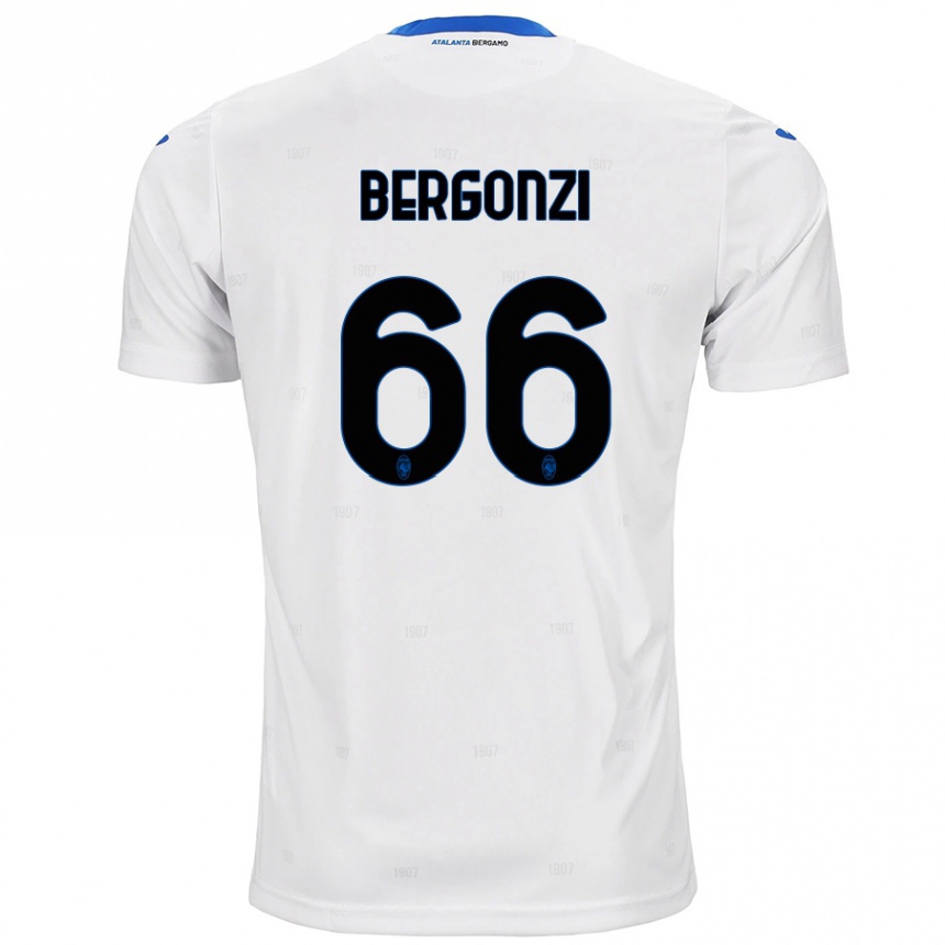 Kinder Fußball Federico Bergonzi #66 Weiß Auswärtstrikot Trikot 2024/25 T-Shirt Luxemburg