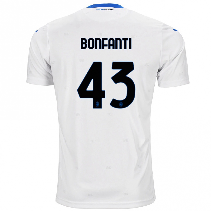 Kinder Fußball Giovanni Bonfanti #43 Weiß Auswärtstrikot Trikot 2024/25 T-Shirt Luxemburg