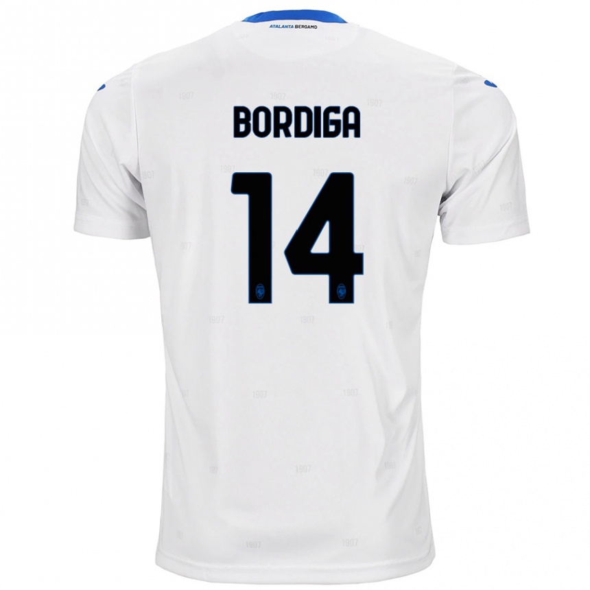 Kinder Fußball Michele Bordiga #14 Weiß Auswärtstrikot Trikot 2024/25 T-Shirt Luxemburg