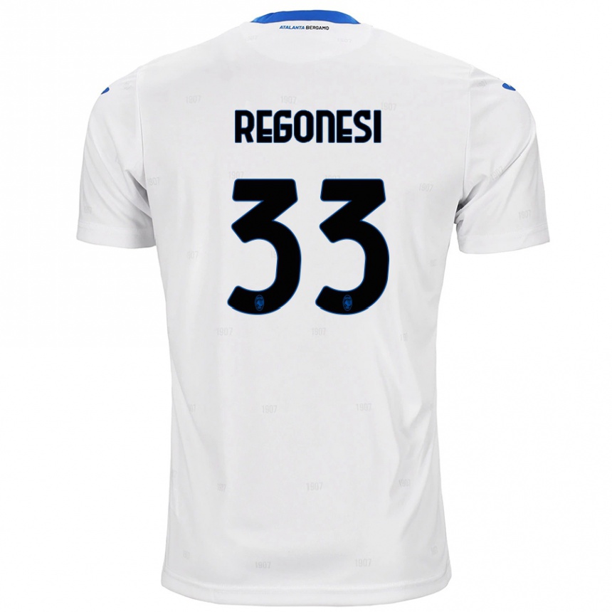 Kinder Fußball Iacopo Regonesi #33 Weiß Auswärtstrikot Trikot 2024/25 T-Shirt Luxemburg