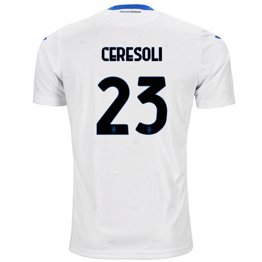 Kinder Fußball Andrea Ceresoli #23 Weiß Auswärtstrikot Trikot 2024/25 T-Shirt Luxemburg