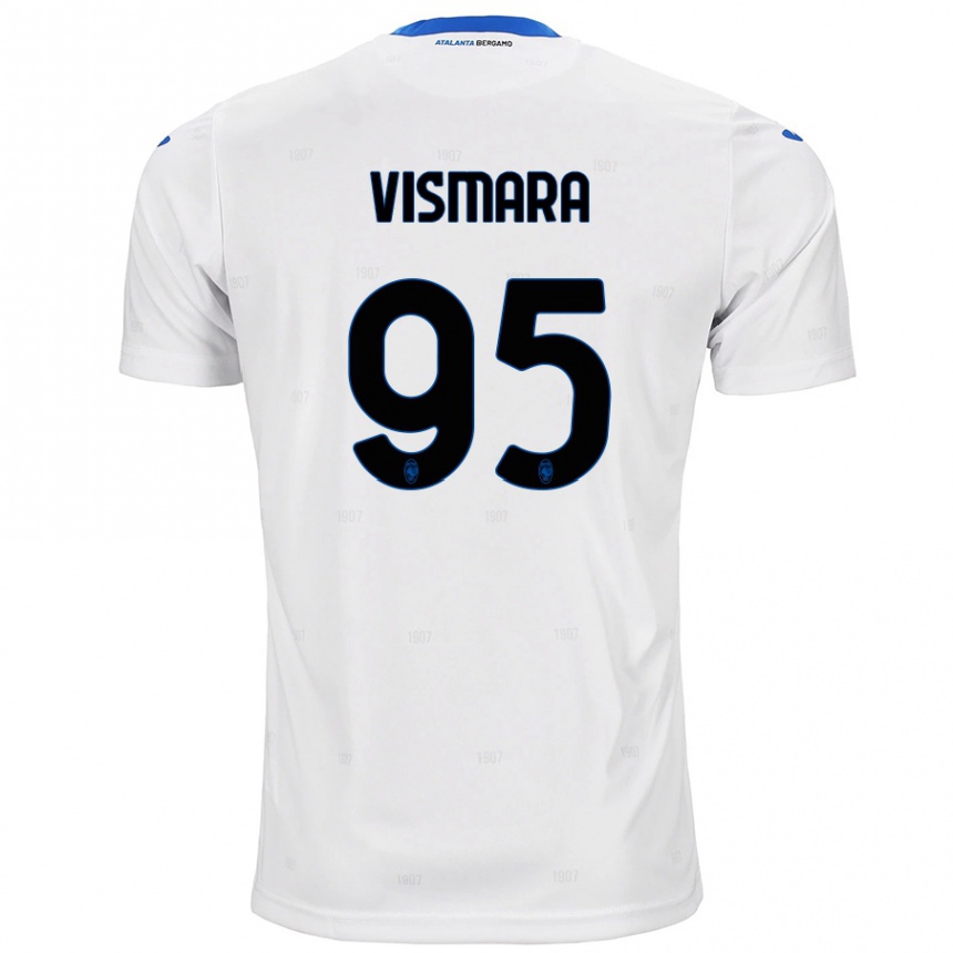 Kinder Fußball Paolo Vismara #95 Weiß Auswärtstrikot Trikot 2024/25 T-Shirt Luxemburg