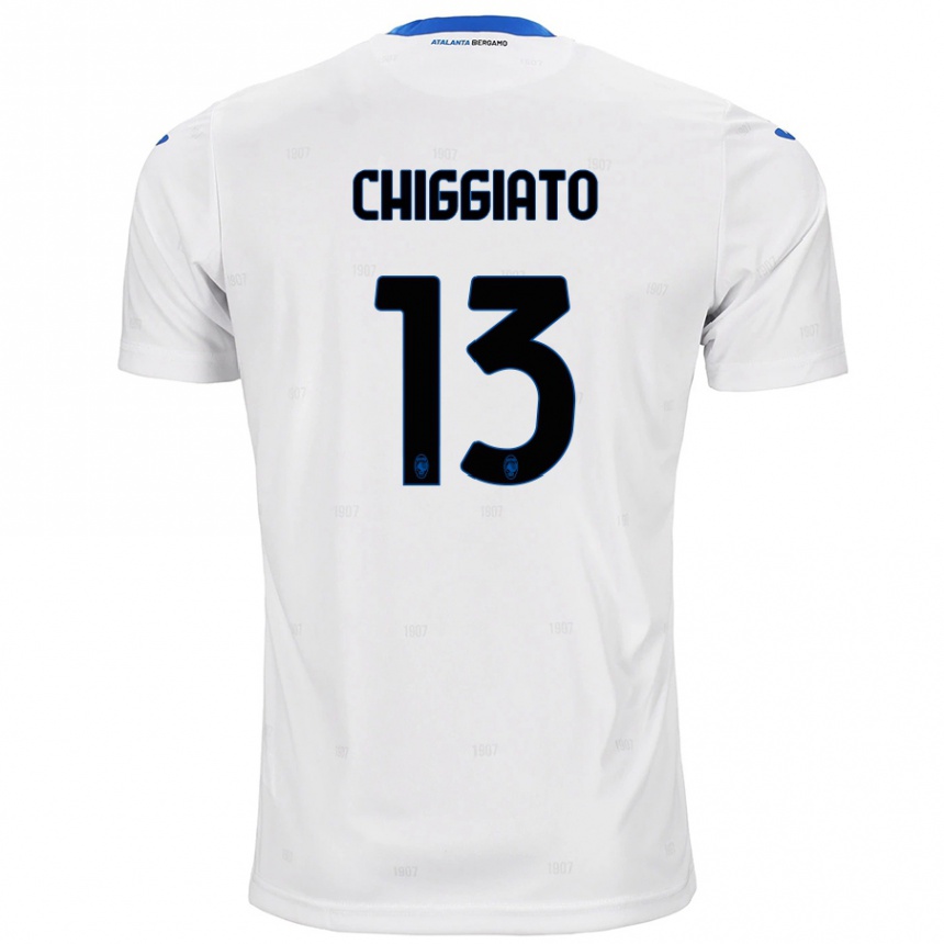 Kinder Fußball Gabriele Chiggiato #13 Weiß Auswärtstrikot Trikot 2024/25 T-Shirt Luxemburg