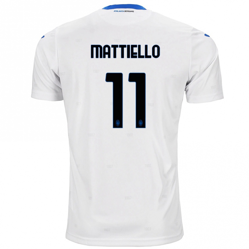 Kinder Fußball Federico Mattiello #11 Weiß Auswärtstrikot Trikot 2024/25 T-Shirt Luxemburg