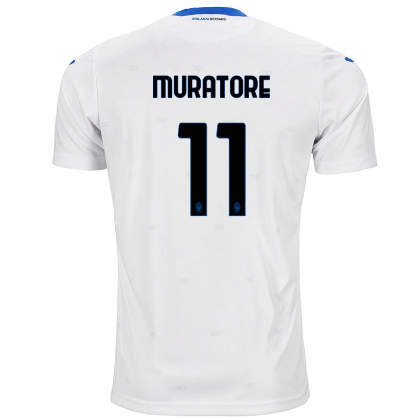 Kinder Fußball Simone Muratore #11 Weiß Auswärtstrikot Trikot 2024/25 T-Shirt Luxemburg