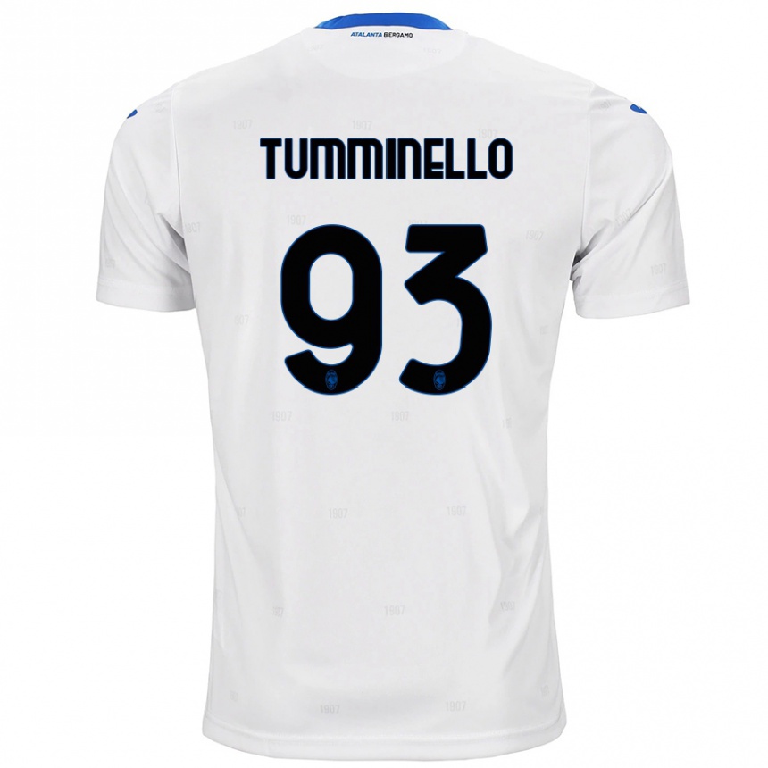 Kinder Fußball Marco Tumminello #93 Weiß Auswärtstrikot Trikot 2024/25 T-Shirt Luxemburg