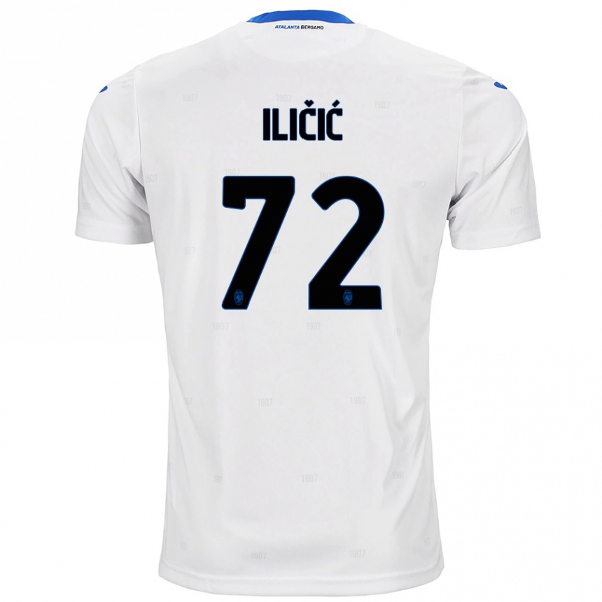 Kinder Fußball Josip Ilicic #72 Weiß Auswärtstrikot Trikot 2024/25 T-Shirt Luxemburg