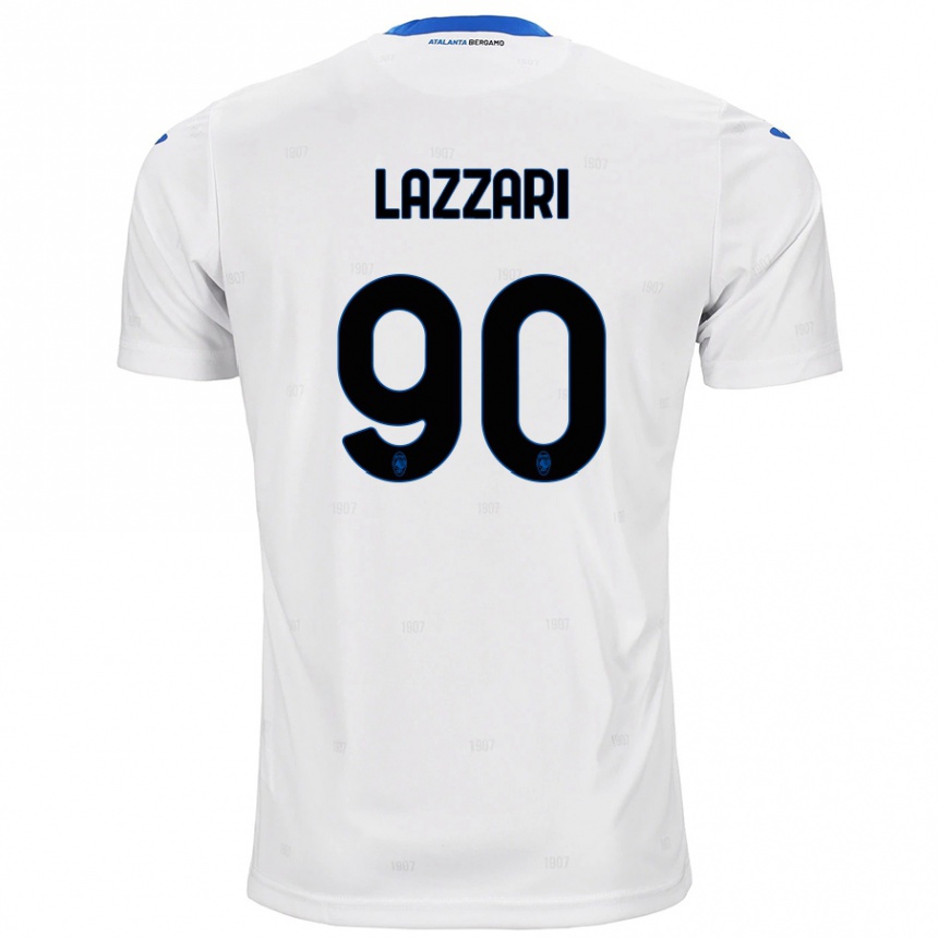 Kinder Fußball Ilaria Lazzari #90 Weiß Auswärtstrikot Trikot 2024/25 T-Shirt Luxemburg