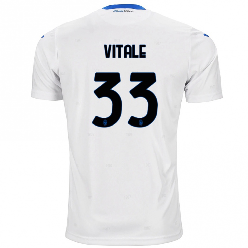 Kinder Fußball Francesca Vitale #33 Weiß Auswärtstrikot Trikot 2024/25 T-Shirt Luxemburg