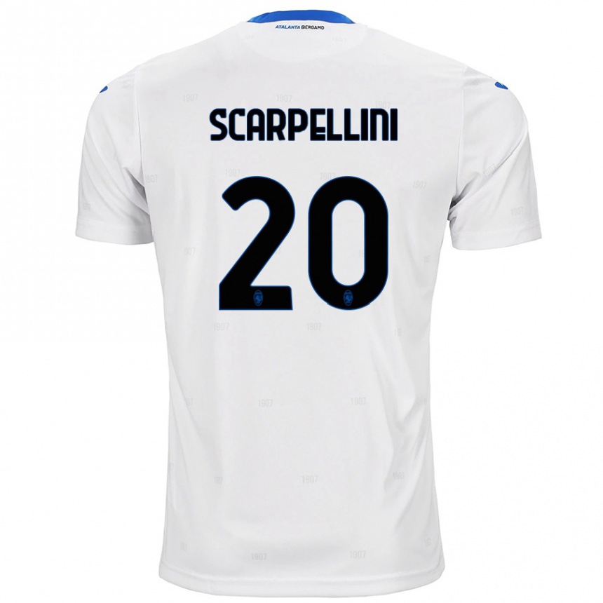 Kinder Fußball Andrea Scarpellini #20 Weiß Auswärtstrikot Trikot 2024/25 T-Shirt Luxemburg