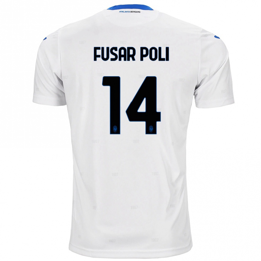 Kinder Fußball Giulia Fusar Poli #14 Weiß Auswärtstrikot Trikot 2024/25 T-Shirt Luxemburg