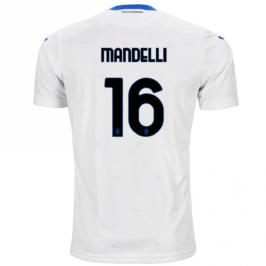 Kinder Fußball Giulia Mandelli #16 Weiß Auswärtstrikot Trikot 2024/25 T-Shirt Luxemburg