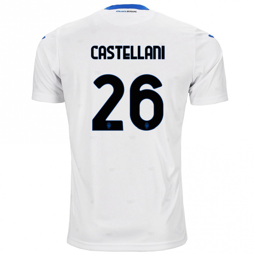 Kinder Fußball Eleonora Castellani #26 Weiß Auswärtstrikot Trikot 2024/25 T-Shirt Luxemburg