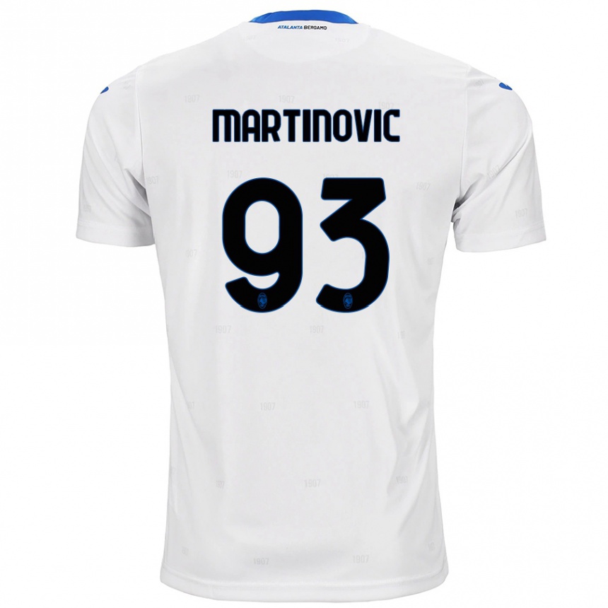 Kinder Fußball Melania Martinovic #93 Weiß Auswärtstrikot Trikot 2024/25 T-Shirt Luxemburg