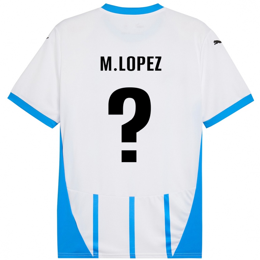 Kinder Fußball Maxime López #0 Weiß Blau Auswärtstrikot Trikot 2024/25 T-Shirt Luxemburg