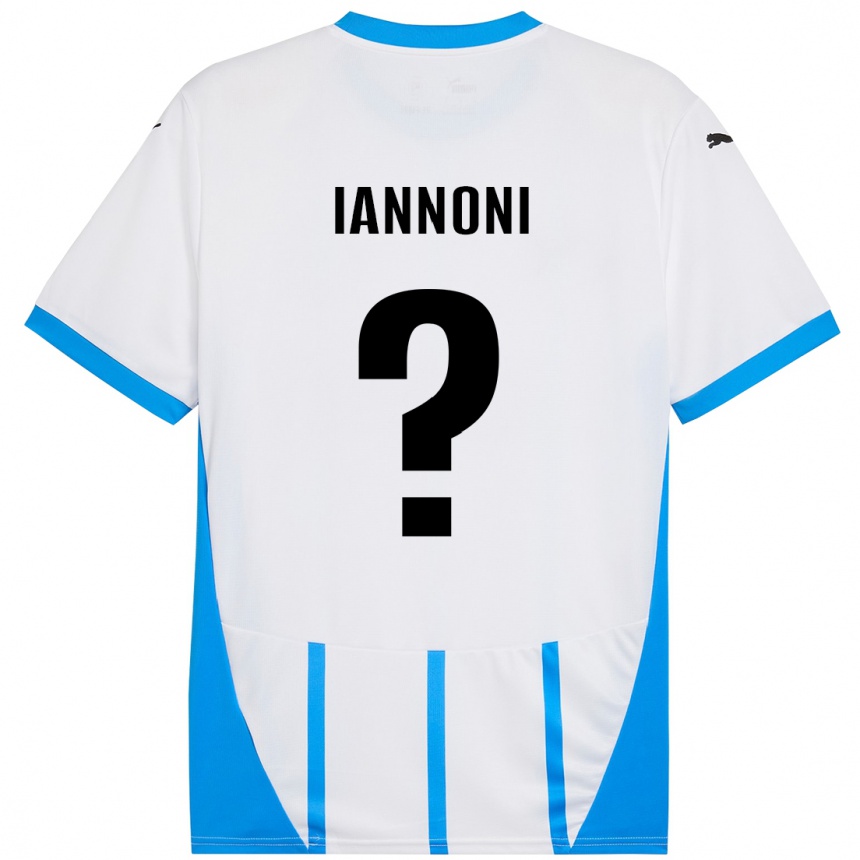 Kinder Fußball Edoardo Iannoni #0 Weiß Blau Auswärtstrikot Trikot 2024/25 T-Shirt Luxemburg