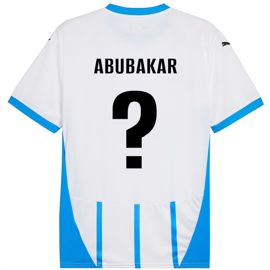 Kinder Fußball Salim Abubakar #0 Weiß Blau Auswärtstrikot Trikot 2024/25 T-Shirt Luxemburg