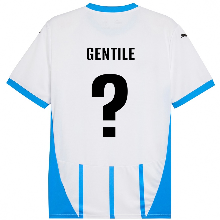 Kinder Fußball Raffaele Gentile #0 Weiß Blau Auswärtstrikot Trikot 2024/25 T-Shirt Luxemburg