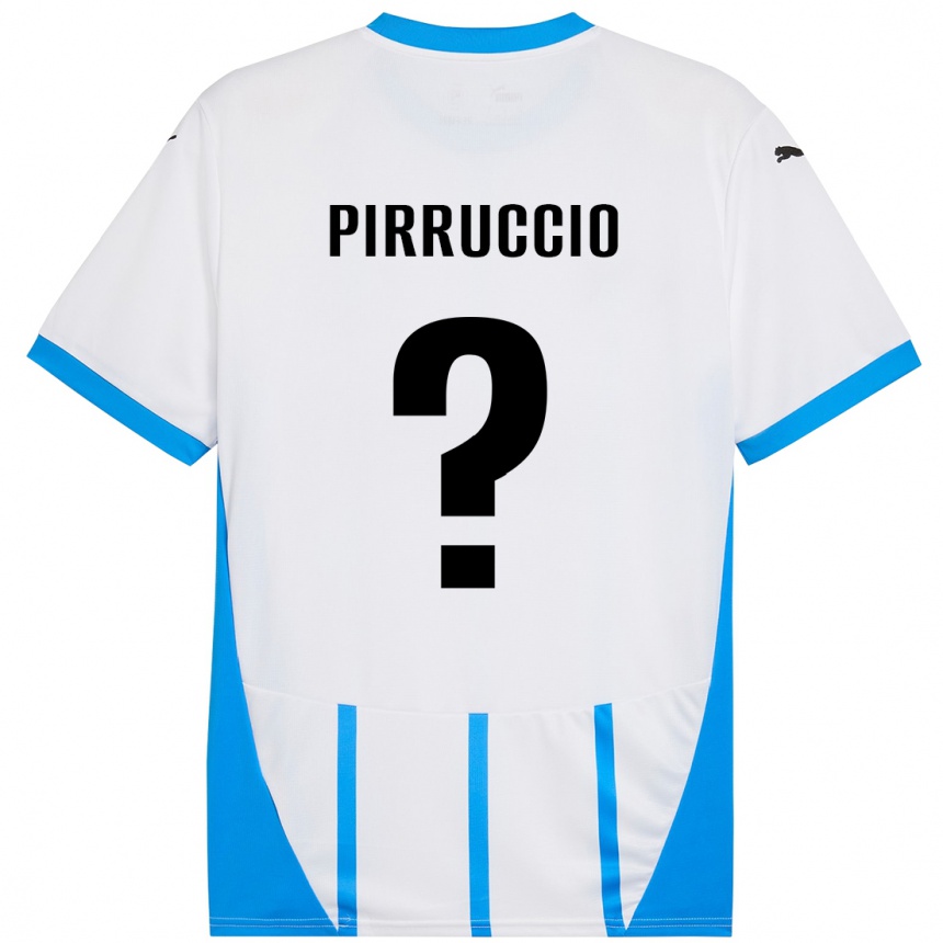 Kinder Fußball Federico Pirruccio #0 Weiß Blau Auswärtstrikot Trikot 2024/25 T-Shirt Luxemburg