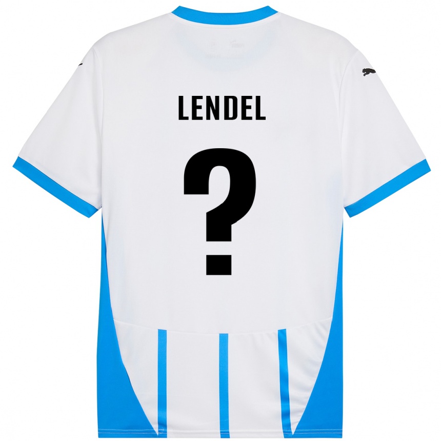 Kinder Fußball Davide Lendel #0 Weiß Blau Auswärtstrikot Trikot 2024/25 T-Shirt Luxemburg