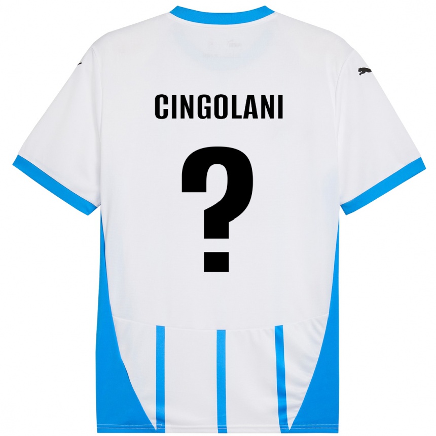 Kinder Fußball Matteo Cingolani #0 Weiß Blau Auswärtstrikot Trikot 2024/25 T-Shirt Luxemburg