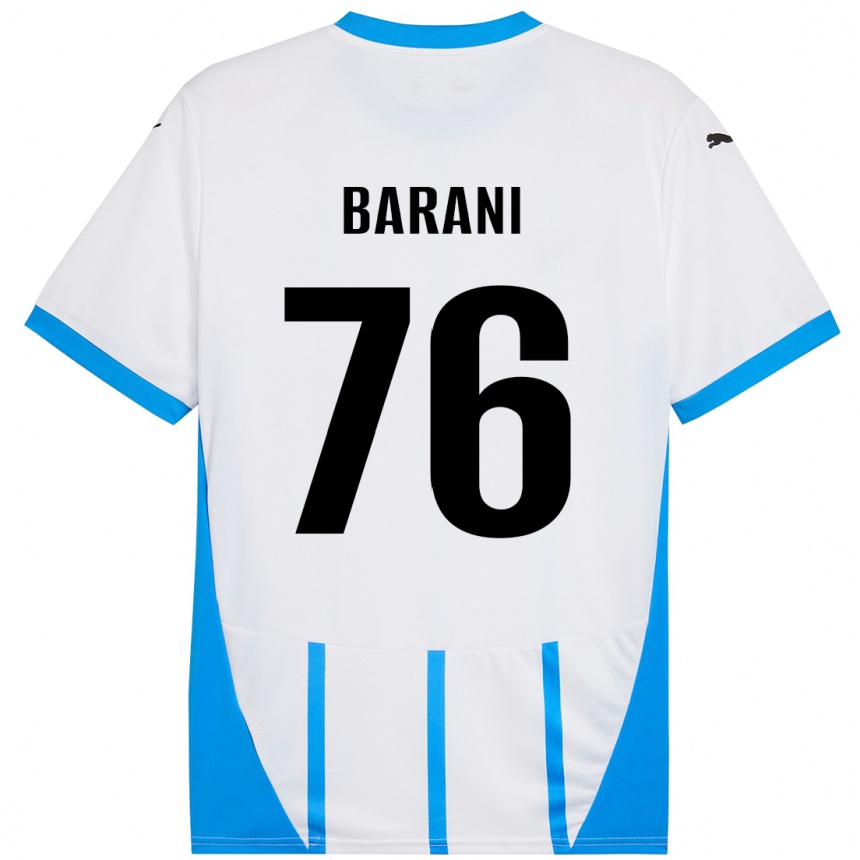 Kinder Fußball Luca Barani #76 Weiß Blau Auswärtstrikot Trikot 2024/25 T-Shirt Luxemburg