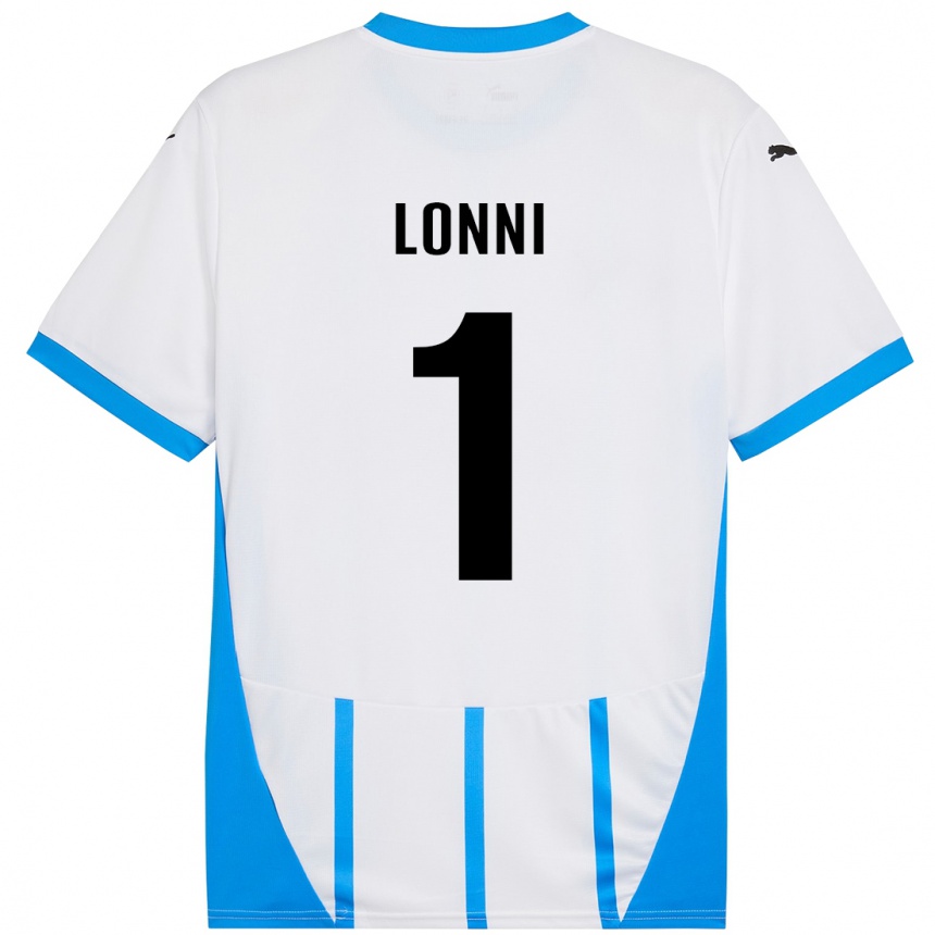 Kinder Fußball Lia Lonni #1 Weiß Blau Auswärtstrikot Trikot 2024/25 T-Shirt Luxemburg