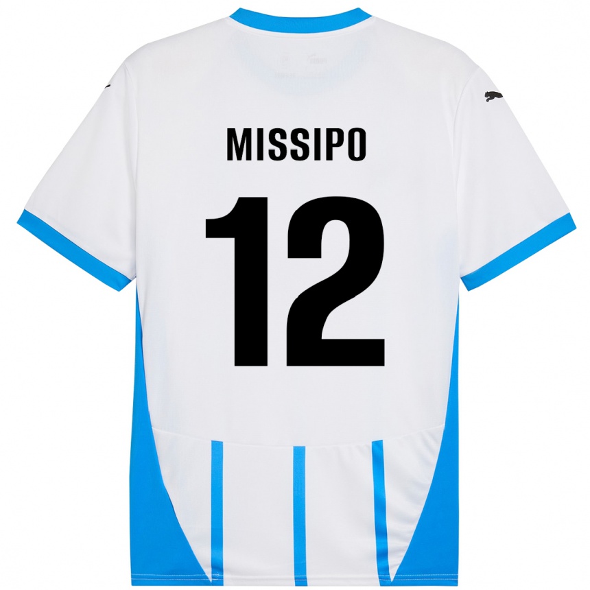 Kinder Fußball Kassandra Missipo #12 Weiß Blau Auswärtstrikot Trikot 2024/25 T-Shirt Luxemburg