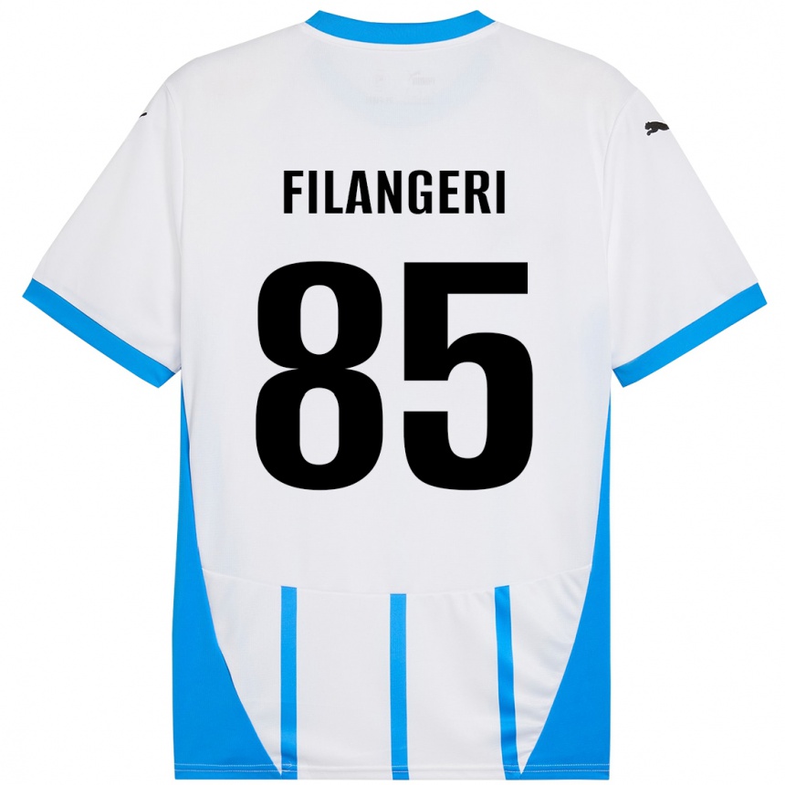 Kinder Fußball Maria Luisa Filangeri #85 Weiß Blau Auswärtstrikot Trikot 2024/25 T-Shirt Luxemburg