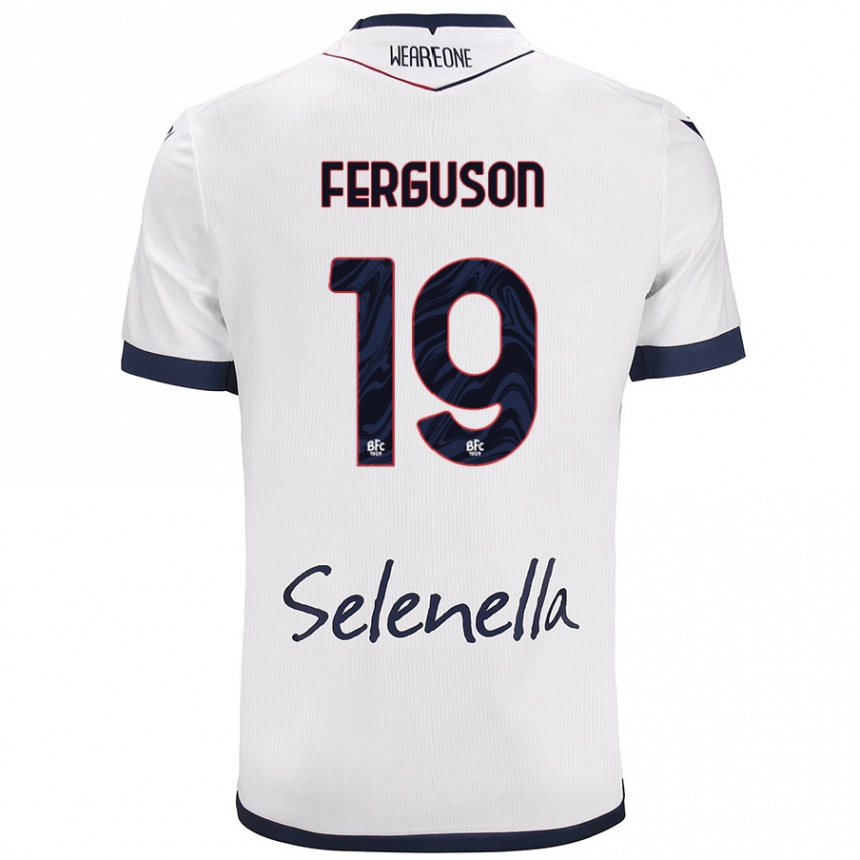 Kinder Fußball Lewis Ferguson #19 Weiß Königsblau Auswärtstrikot Trikot 2024/25 T-Shirt Luxemburg