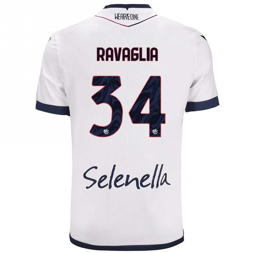 Kinder Fußball Federico Ravaglia #34 Weiß Königsblau Auswärtstrikot Trikot 2024/25 T-Shirt Luxemburg