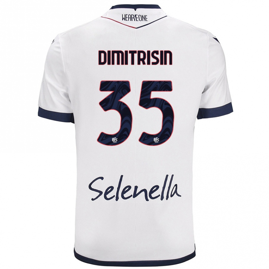 Kinder Fußball Danila Dimitrișin #35 Weiß Königsblau Auswärtstrikot Trikot 2024/25 T-Shirt Luxemburg