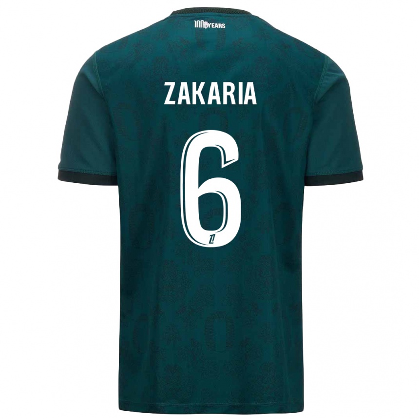 Kinder Fußball Denis Zakaria #6 Dunkelgrün Auswärtstrikot Trikot 2024/25 T-Shirt Luxemburg