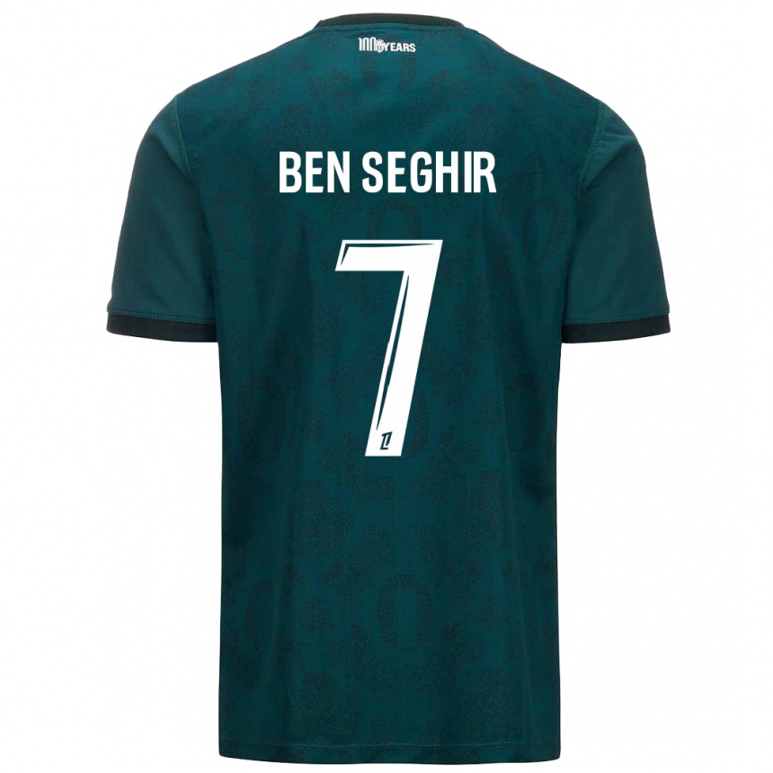 Kinder Fußball Eliesse Ben Seghir #7 Dunkelgrün Auswärtstrikot Trikot 2024/25 T-Shirt Luxemburg