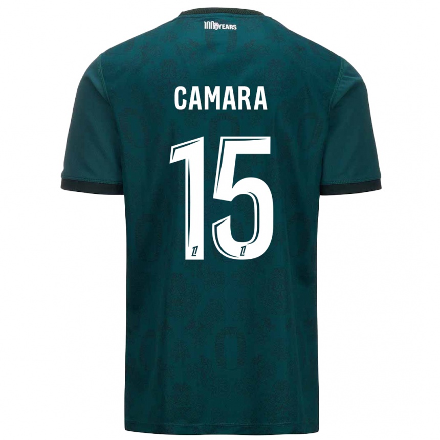 Kinder Fußball Lamine Camara #15 Dunkelgrün Auswärtstrikot Trikot 2024/25 T-Shirt Luxemburg