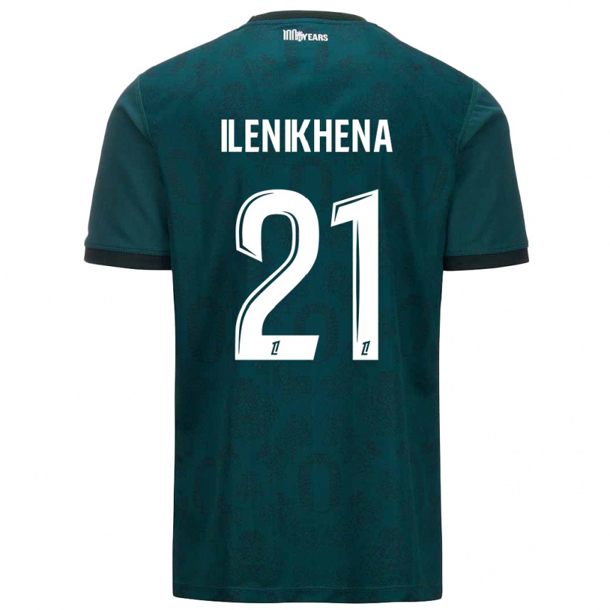 Kinder Fußball George Ilenikhena #21 Dunkelgrün Auswärtstrikot Trikot 2024/25 T-Shirt Luxemburg