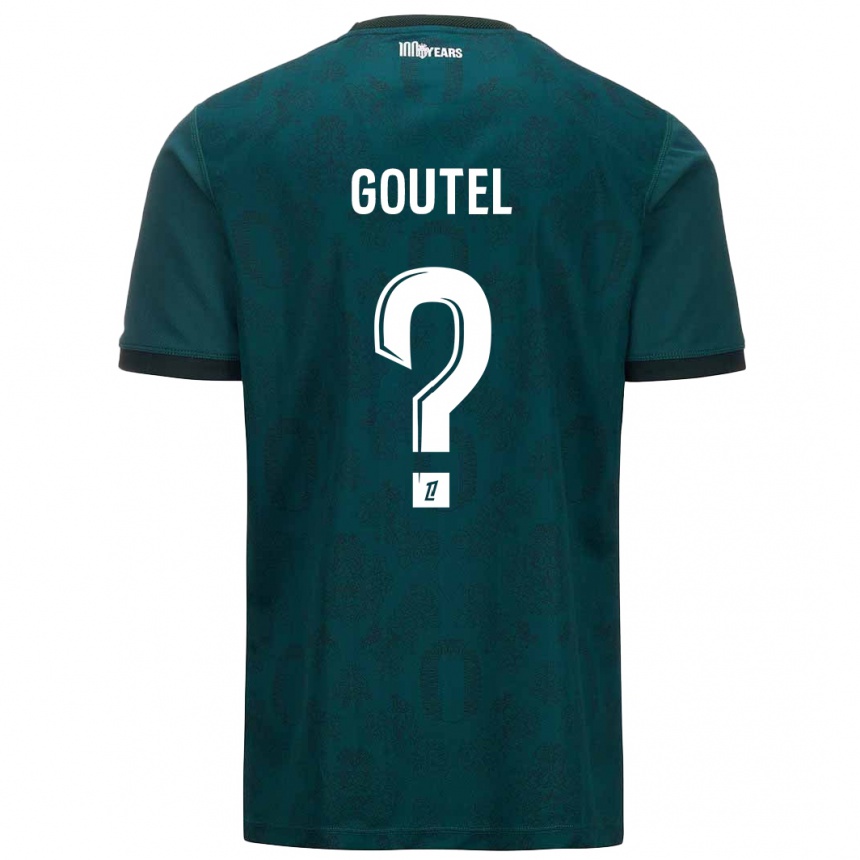 Kinder Fußball Farid Goutel #0 Dunkelgrün Auswärtstrikot Trikot 2024/25 T-Shirt Luxemburg