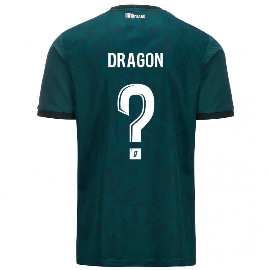 Kinder Fußball Clément Dragon #0 Dunkelgrün Auswärtstrikot Trikot 2024/25 T-Shirt Luxemburg