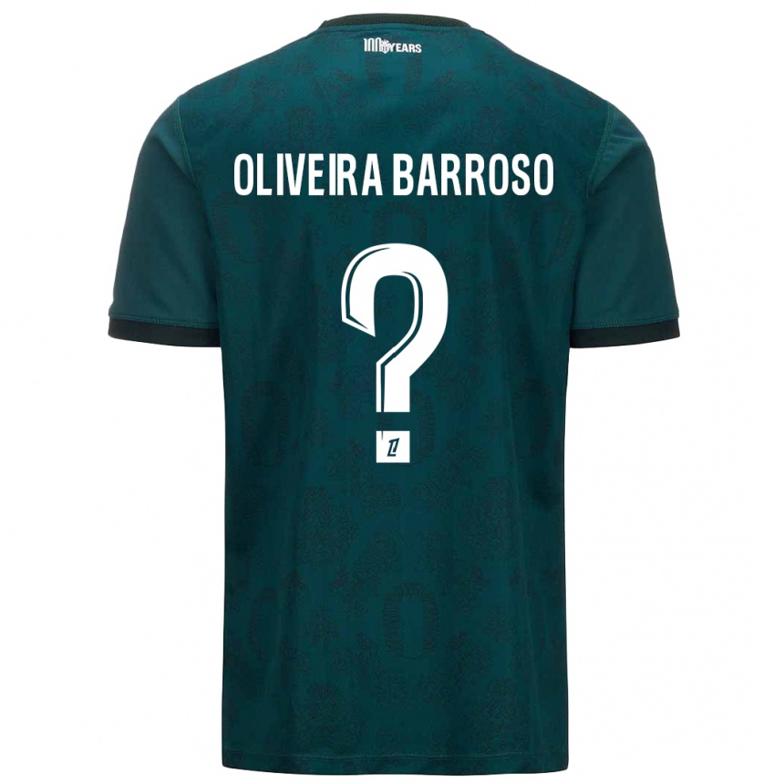 Kinder Fußball Mickael Oliveira Barroso #0 Dunkelgrün Auswärtstrikot Trikot 2024/25 T-Shirt Luxemburg