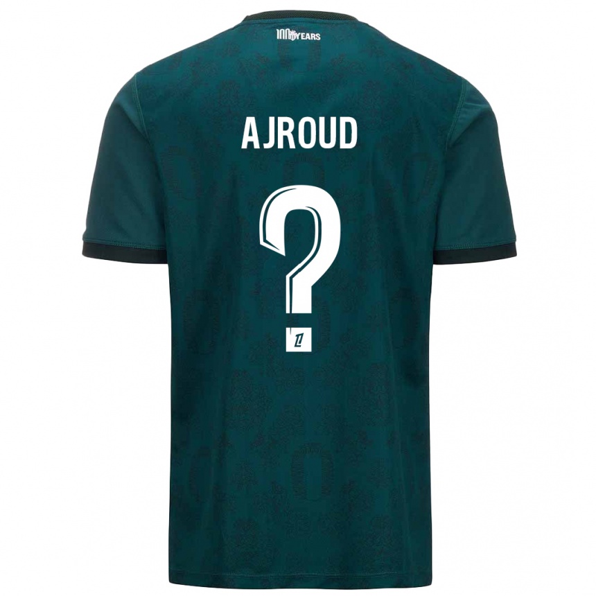 Kinder Fußball Najd Ajroud #0 Dunkelgrün Auswärtstrikot Trikot 2024/25 T-Shirt Luxemburg