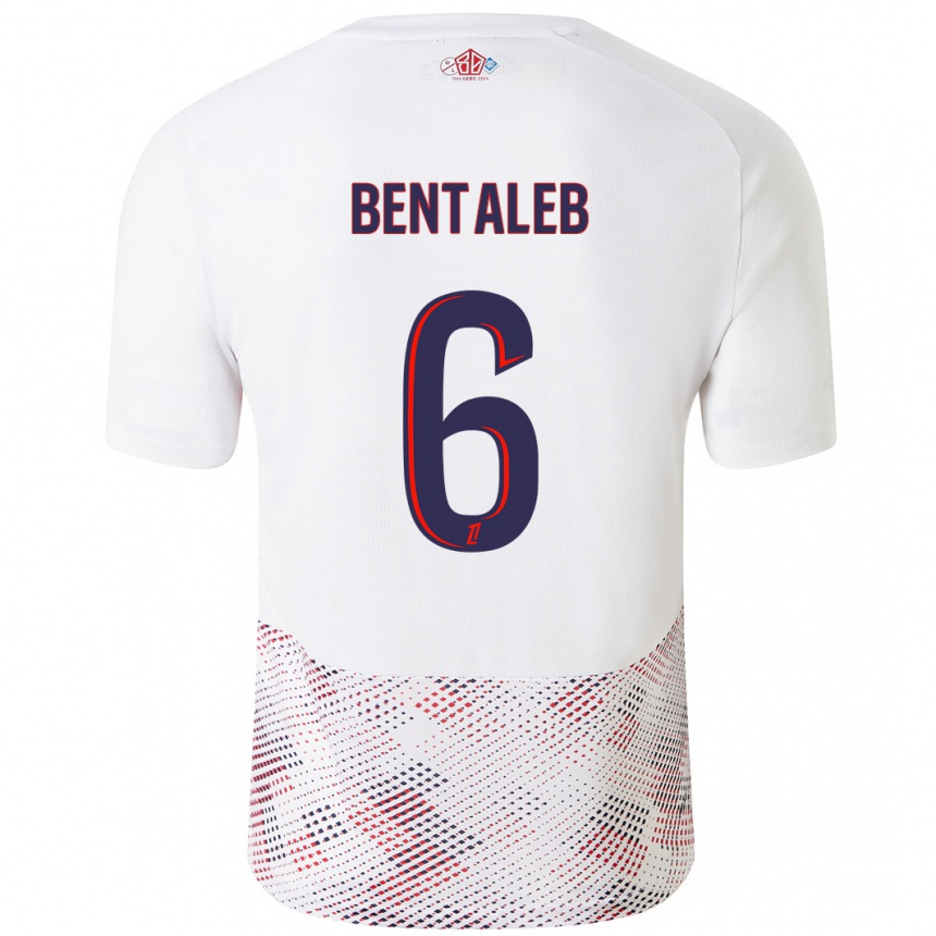 Kinder Fußball Nabil Bentaleb #6 Weiß Königsblau Auswärtstrikot Trikot 2024/25 T-Shirt Luxemburg