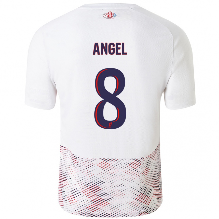 Kinder Fußball Angel Gomes #8 Weiß Königsblau Auswärtstrikot Trikot 2024/25 T-Shirt Luxemburg