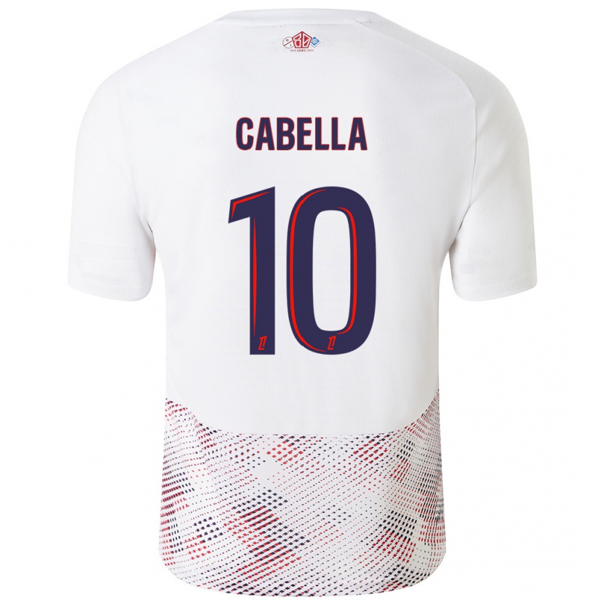 Kinder Fußball Rémy Cabella #10 Weiß Königsblau Auswärtstrikot Trikot 2024/25 T-Shirt Luxemburg