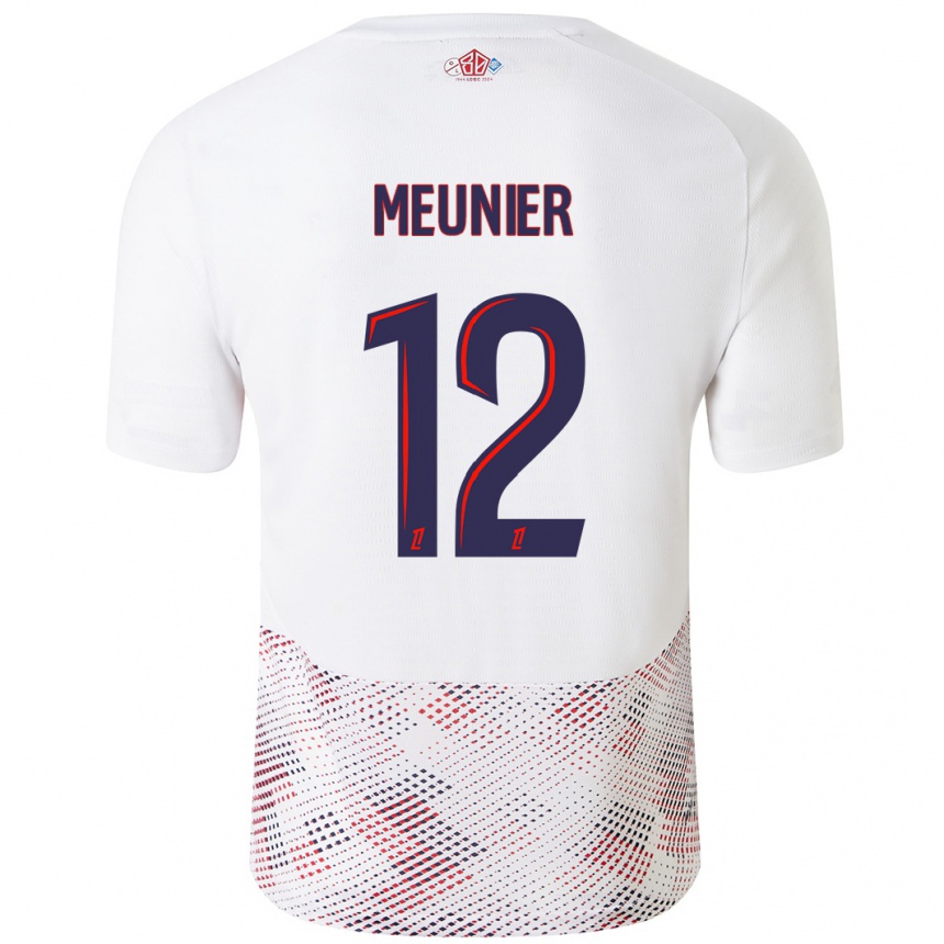 Kinder Fußball Thomas Meunier #12 Weiß Königsblau Auswärtstrikot Trikot 2024/25 T-Shirt Luxemburg