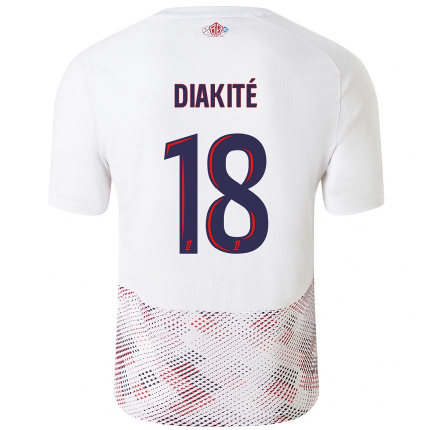 Kinder Fußball Bafodé Diakité #18 Weiß Königsblau Auswärtstrikot Trikot 2024/25 T-Shirt Luxemburg